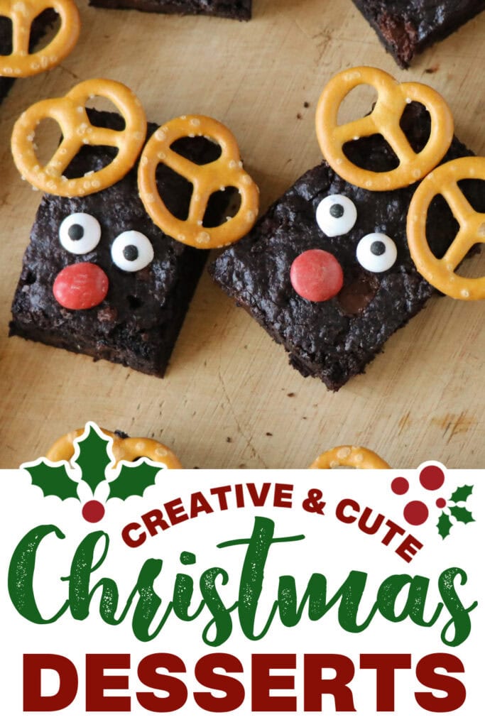 cute christmas desserts - Christmas Rudolph Brownies copy