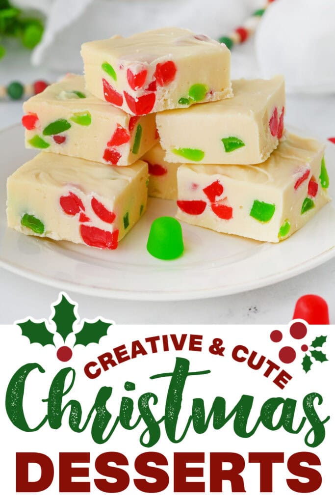 cute christmas desserts - Colorful Gum Drop Fudge copy