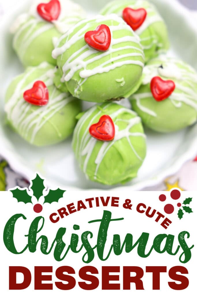 cute christmas desserts - Grinch Oreo Balls copy