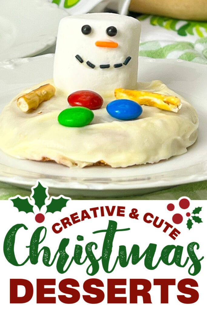 cute christmas desserts - Melted Snowman Peanut Butter Cookies copy