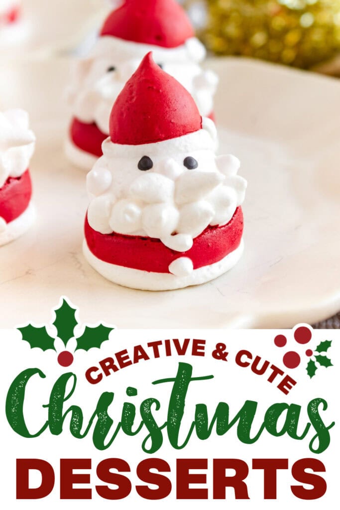 cute christmas desserts - Santa Claus Meringue Cookies copy