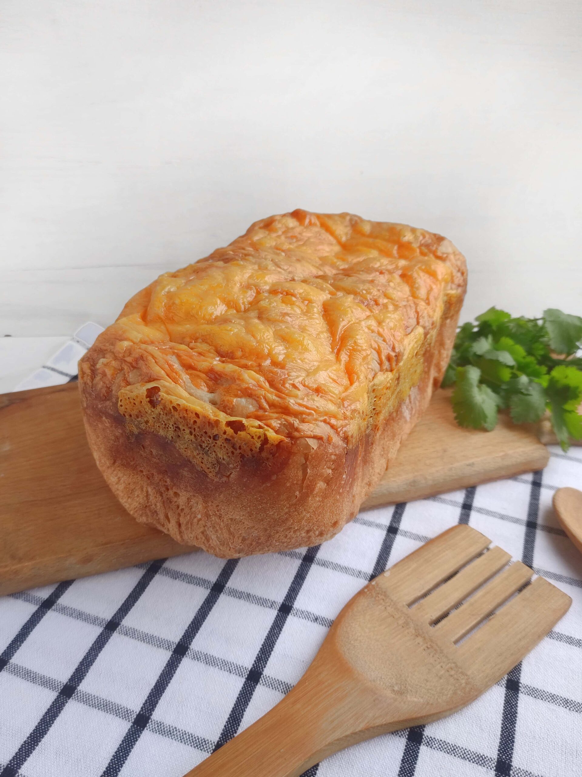 No-Knead Cheese Bread Process Photo