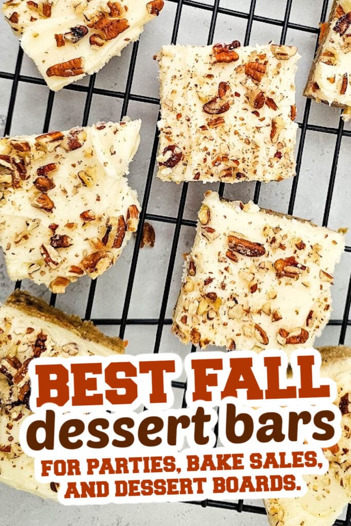 fall dessert bars - Carrot Cake Blondies with Pecans copy