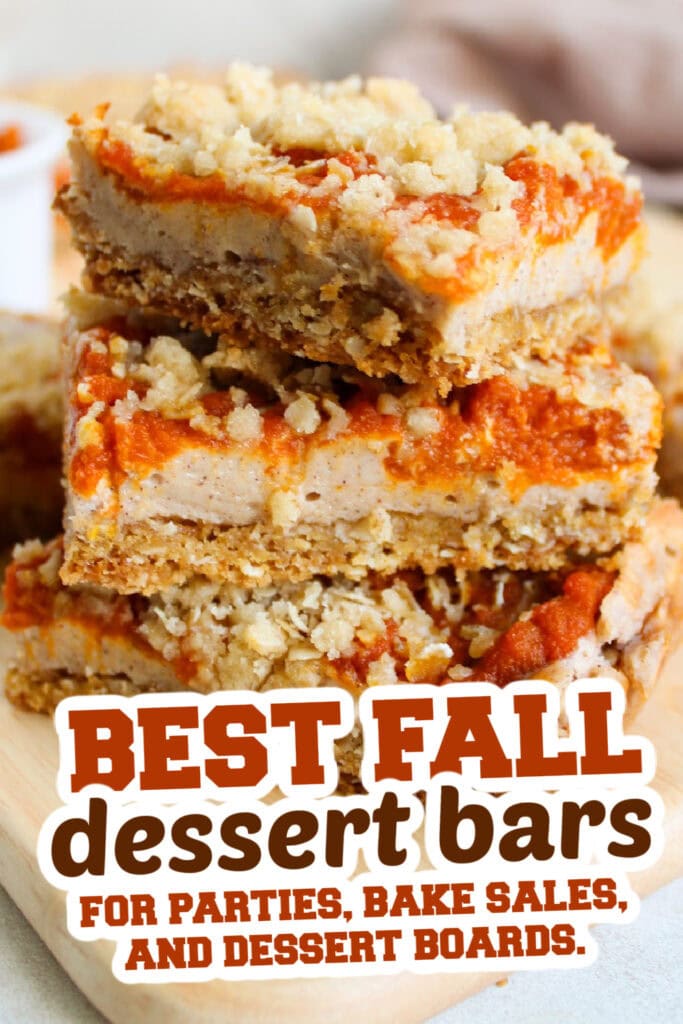 fall dessert bars - Pumpkin Cream Cheese Bars copy
