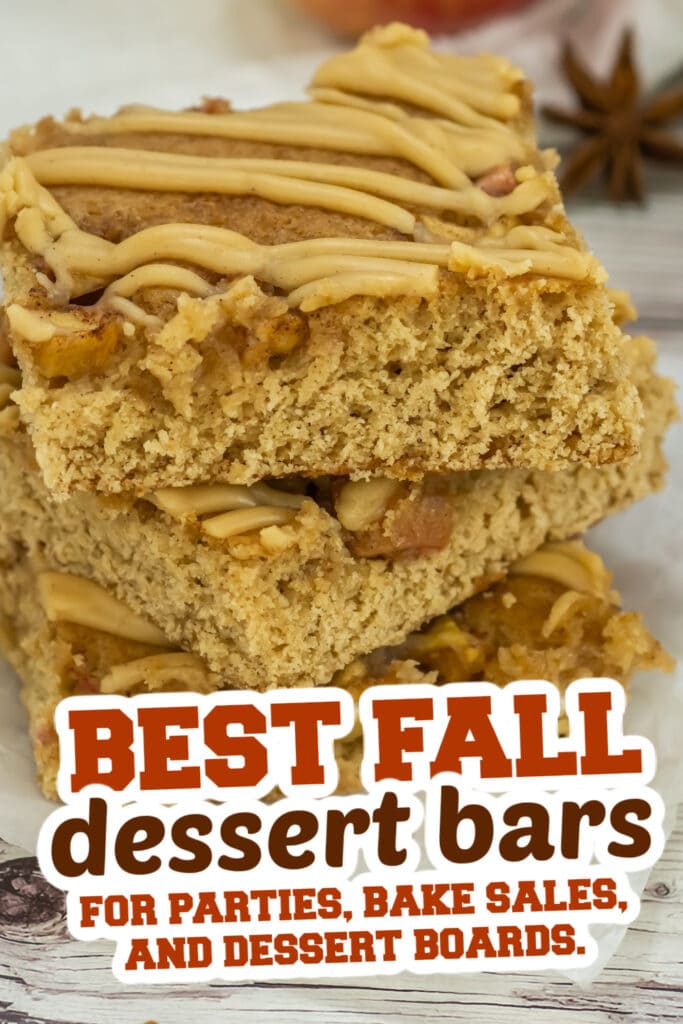 fall dessert bars - Soft and Spiced Apple Blondies copy