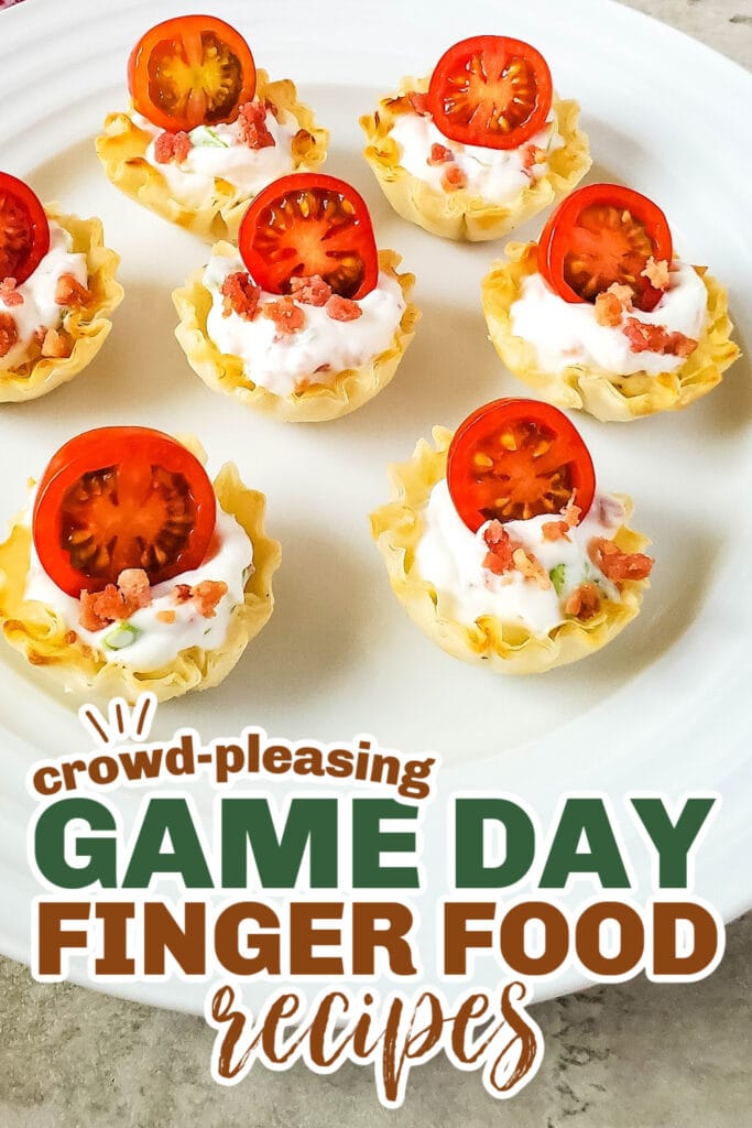 game day finger foods- BLT Phyllo Party Bites