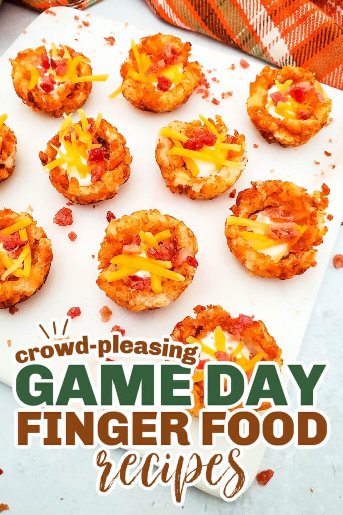 game day finger foods- Loaded Tater Cups