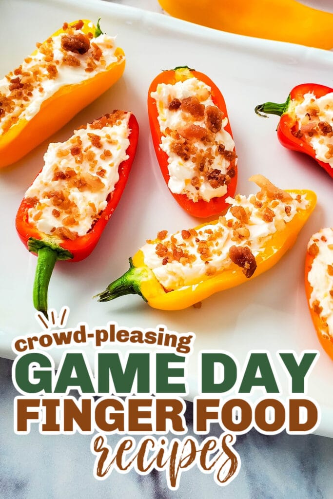 game day finger foods- Cheesy Bacon Stuffed Mini Peppers