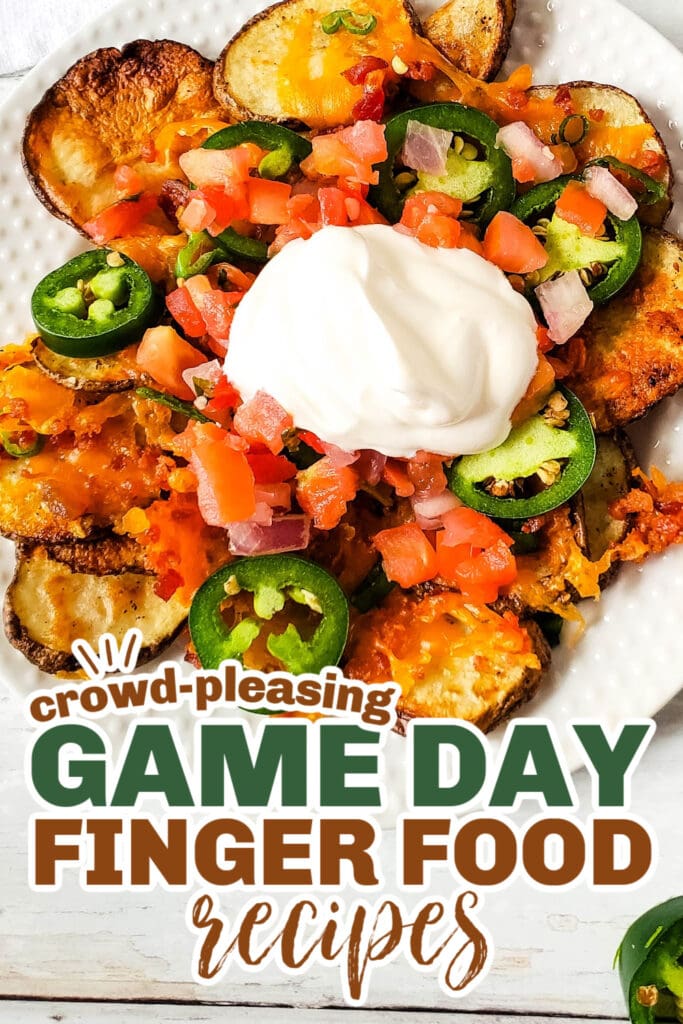 game day finger foods- Cheesy Baked Irish Nachos