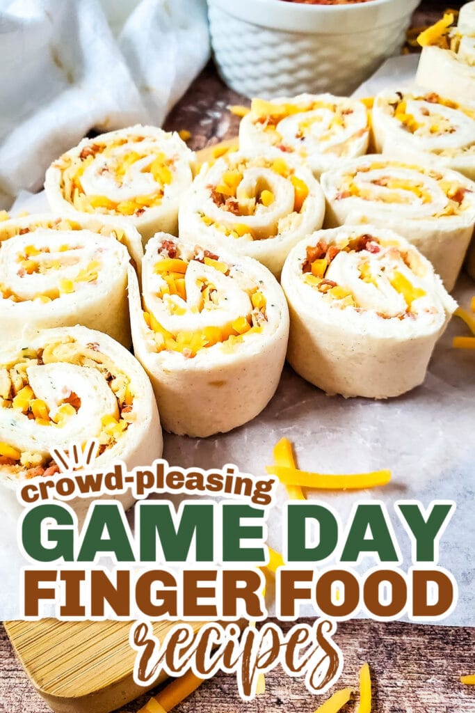 game day finger foods- Crack Chicken Pinwheels