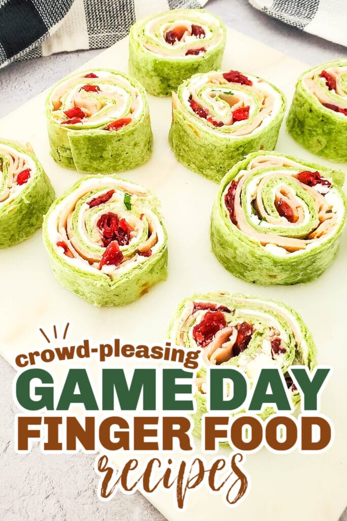 game day finger foods- Cranberry Turkey Pinwheels