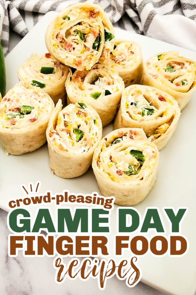 game day finger foods- Jalapeno Popper Pinwheels