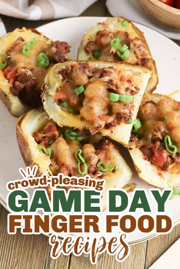 game day finger foods- Potato Skin Tacos