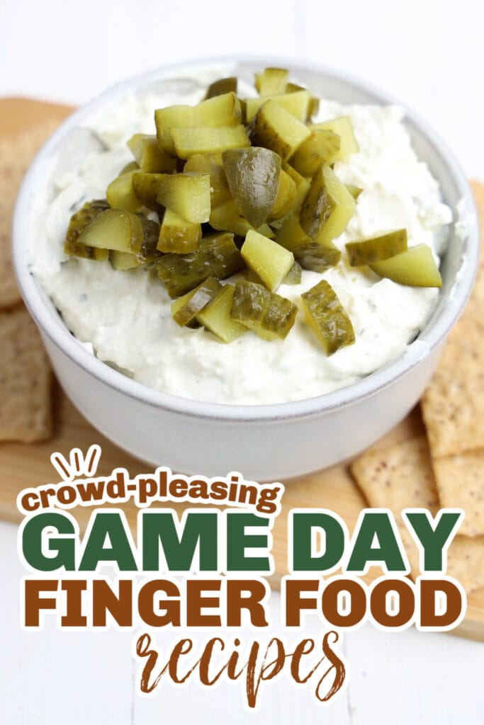 game day finger foods- Tangy Bill Pickle Dip
