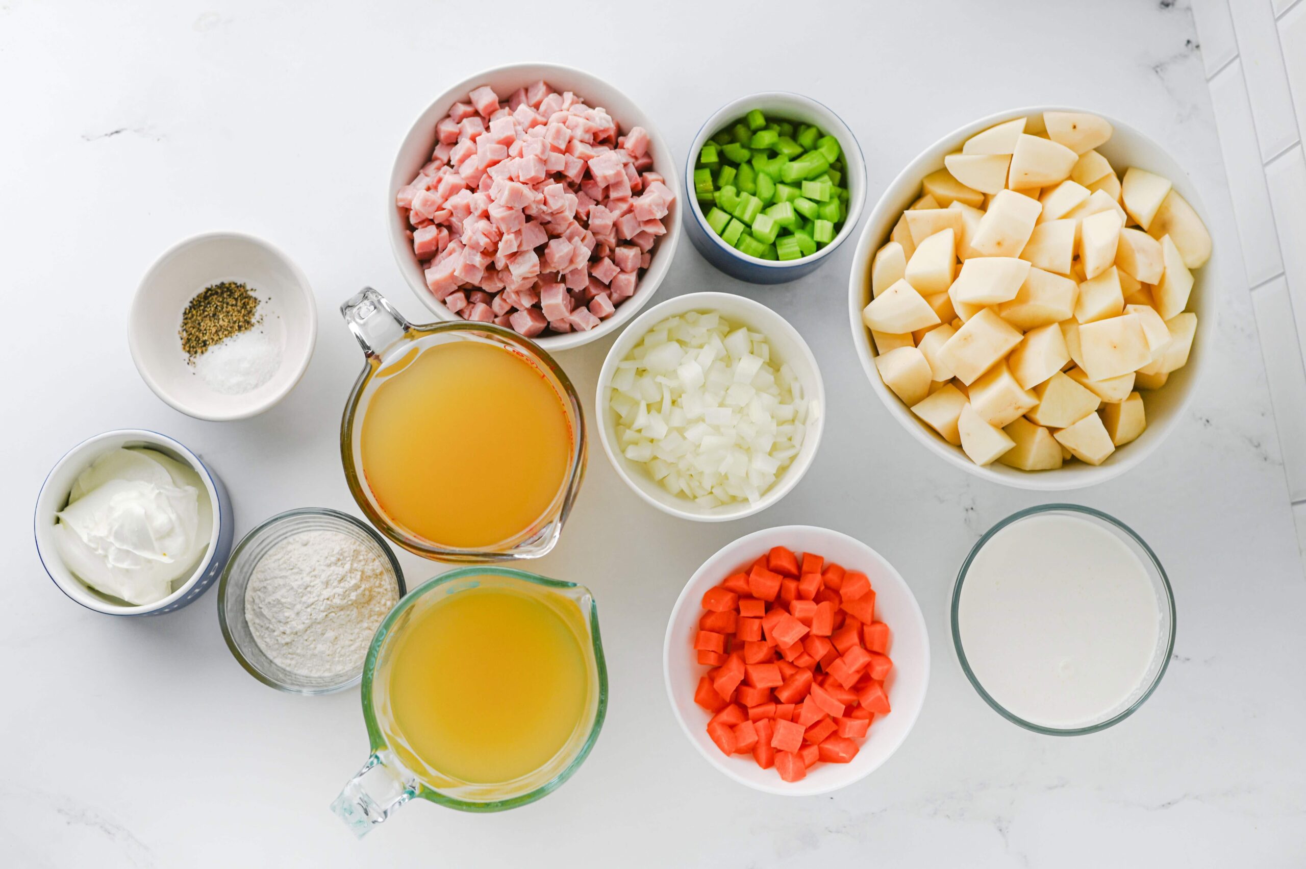 Crockpot Ham and Potato Soup Process Ingredients