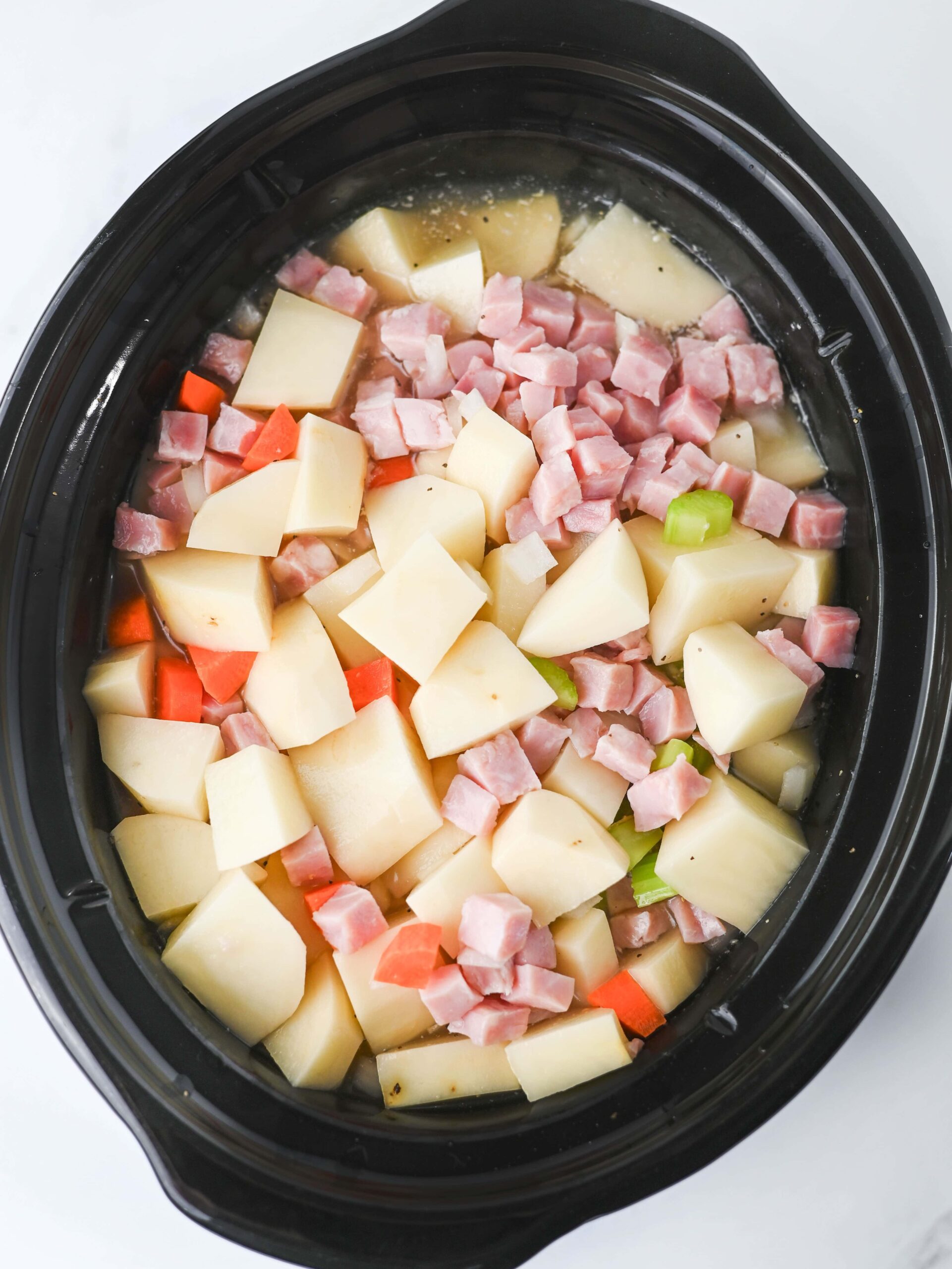 Crockpot Ham and Potato Soup Process Photo