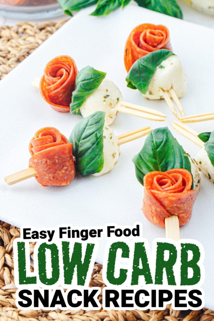low carb finger foods-3-Ingredient Pepperoni Rose Skewers