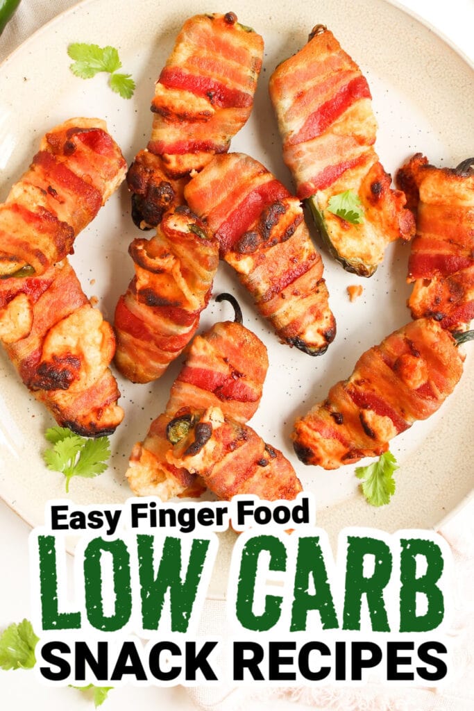 low carb finger foods - Air Fryer Bacon-Wrapped Jalapeño Poppers