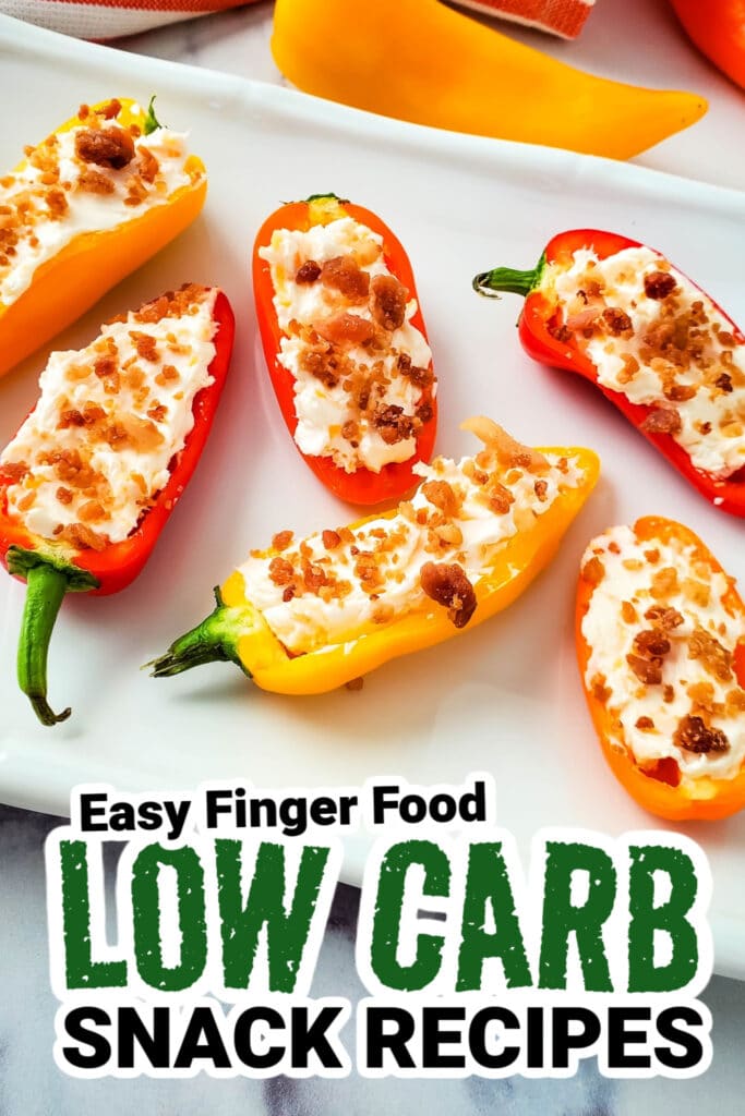low carb finger foods-Cheesy Bacon Stuffed Mini Peppers