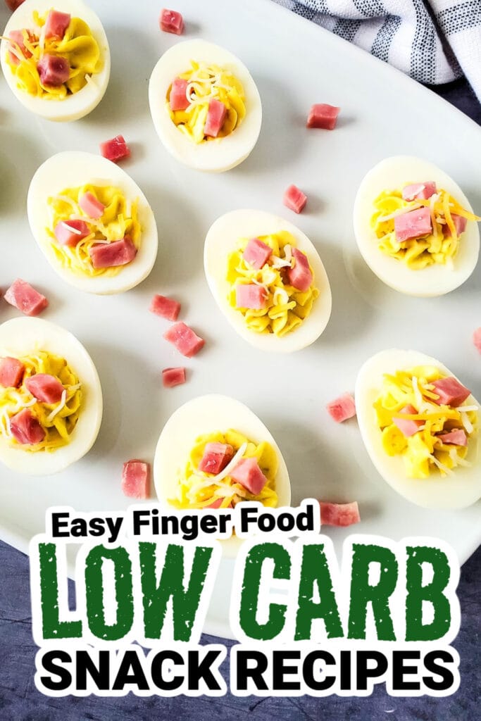 low carb finger foods -Ham and Cheese Deviled Eggs