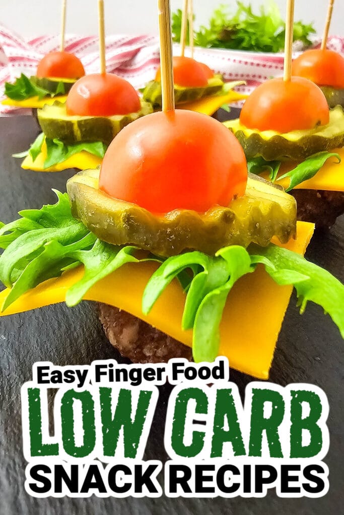 low carb finger foods-Mini Cheeseburger Bites on Toothpicks