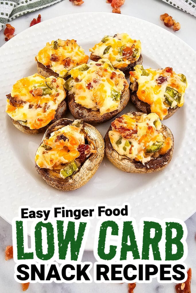 low carb finger foods-Quick and Tasty Jalapeño Popper Stuffed Mushrooms
