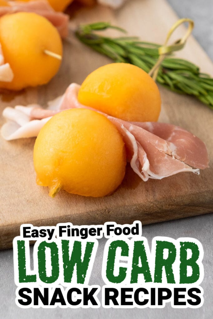 low carb finger foods -Refreshing Cantaloupe and Prosciutto Skewers