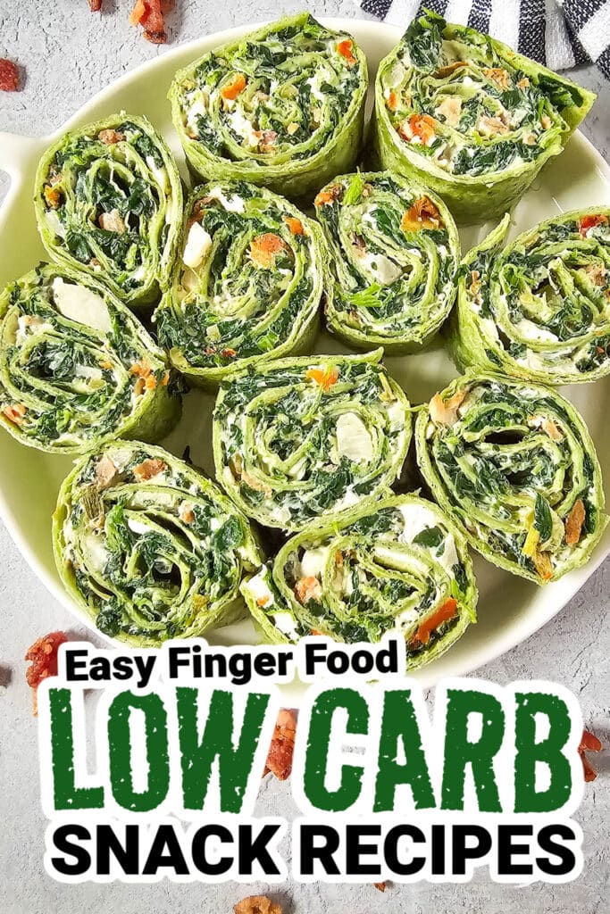 low carb finger foods - Spinach Dip Pinwheels