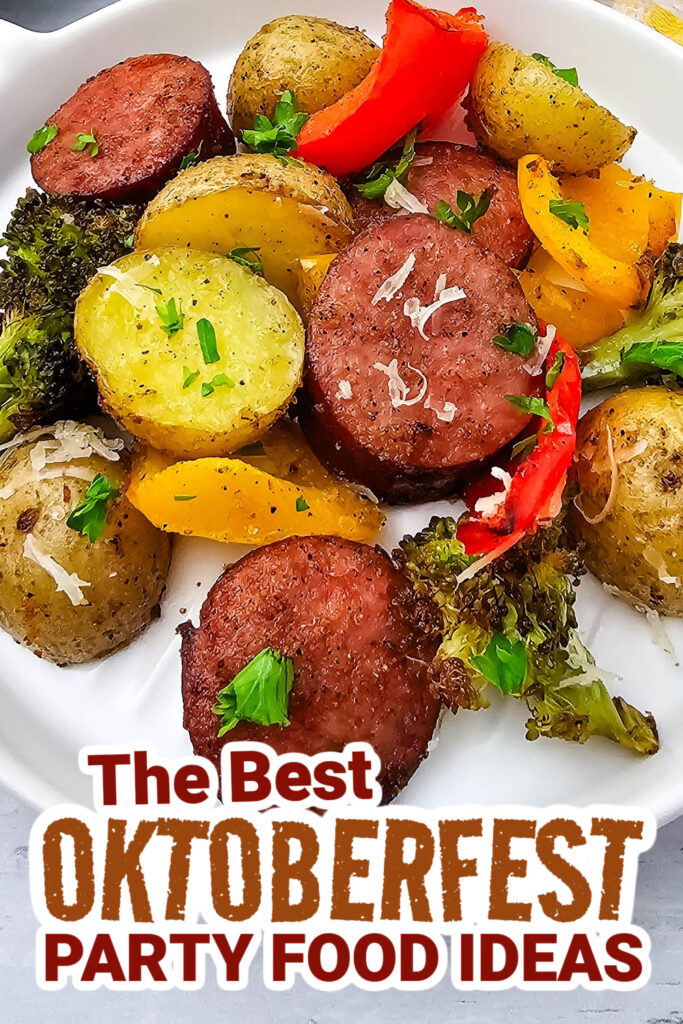 oktoberfest party foods - Healthy Sheet Pan Sausage with Veggies
