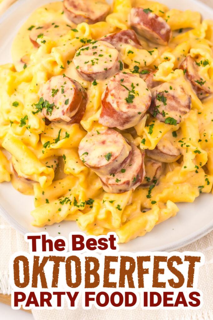 oktoberfest party foods - Slow Cooker Beer Cheese Sausage Pasta