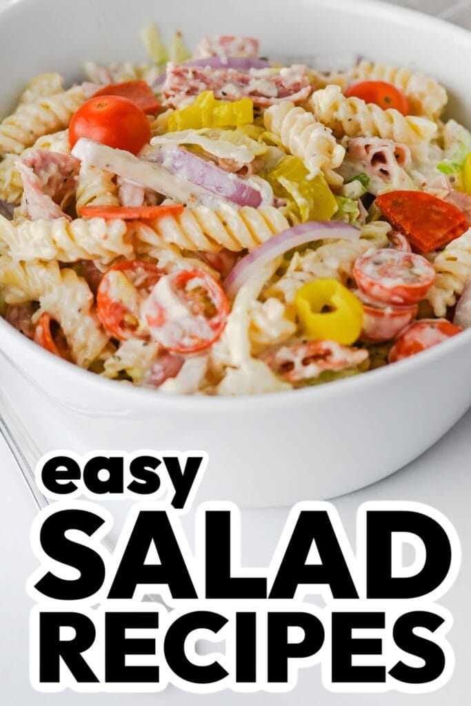 pinned salad recipes -Italian Grinder Pasta Salad