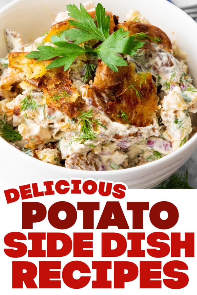 potato side dish ideas - Smashed Potato Salad copy