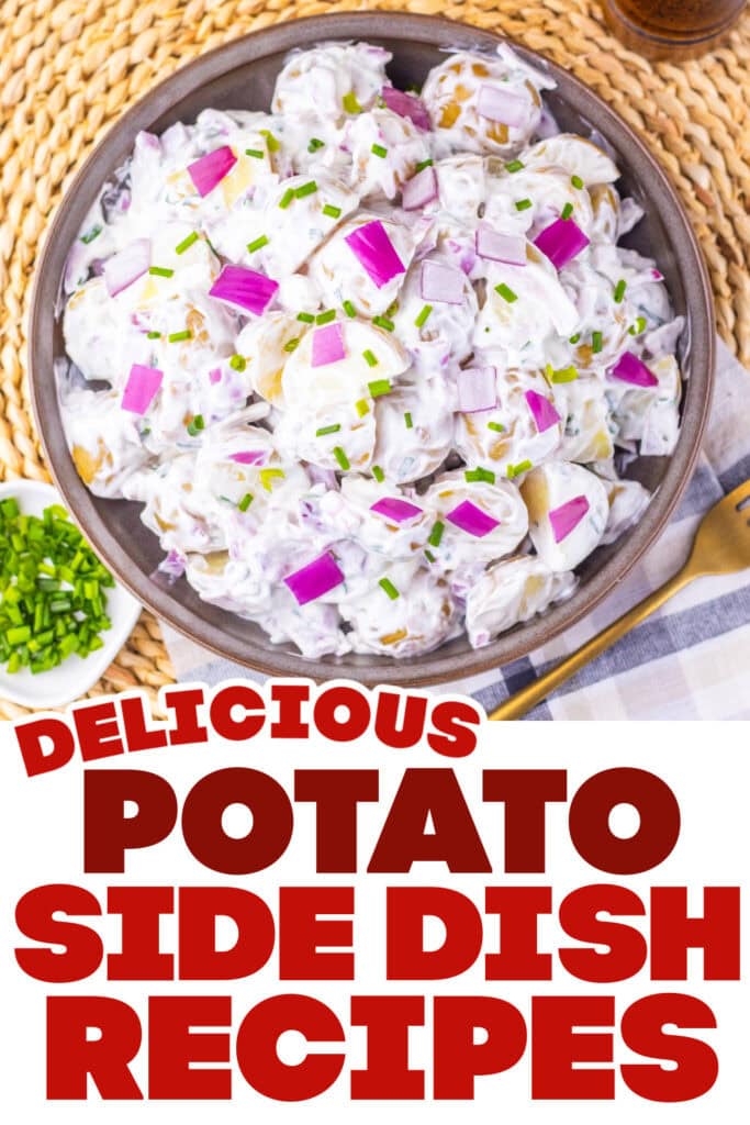 potato side dish ideas -Sour Cream And Onion Potato Salad copy