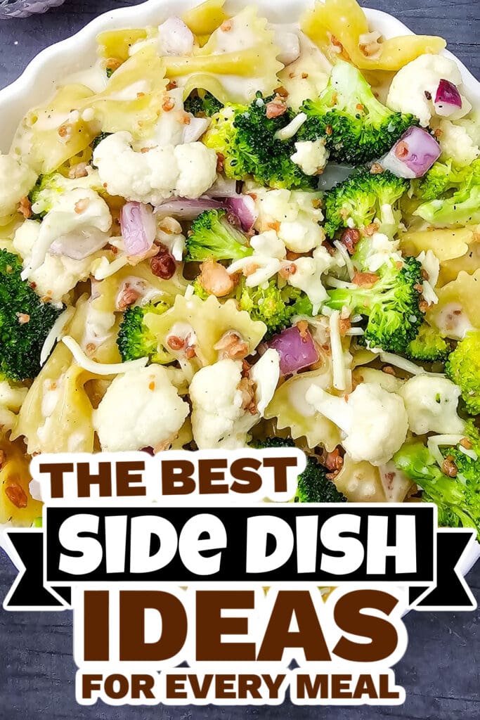 side dish ideas - Broccoli Cauliflower Pasta Salad copy