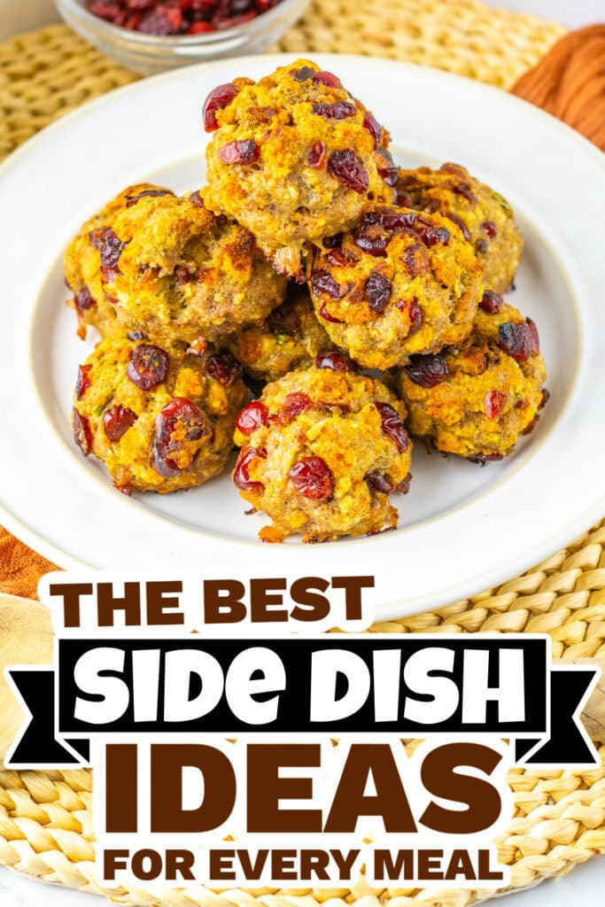 side dish ideas - Cranberry Turkey Stuffing Balls copy