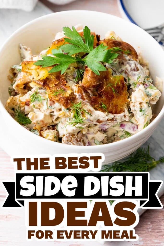 side dish ideas - Smashed Potato Salad copy