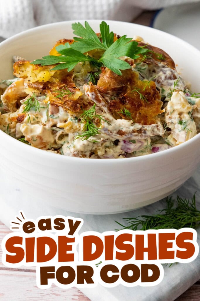 side dishes for cod - Smashed Potato Salad copy