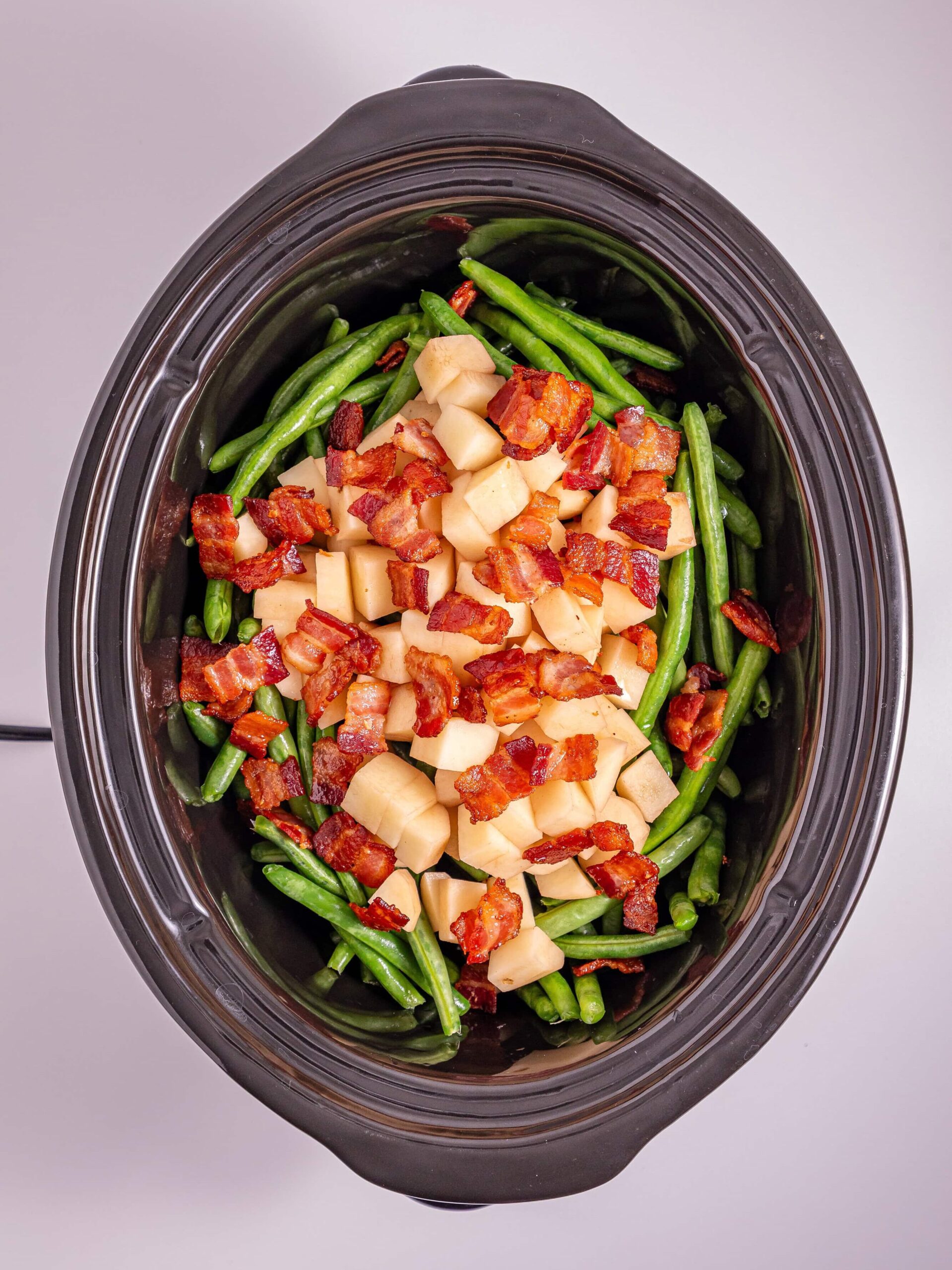 Slow Cooker Southern Green Beans Process Photo