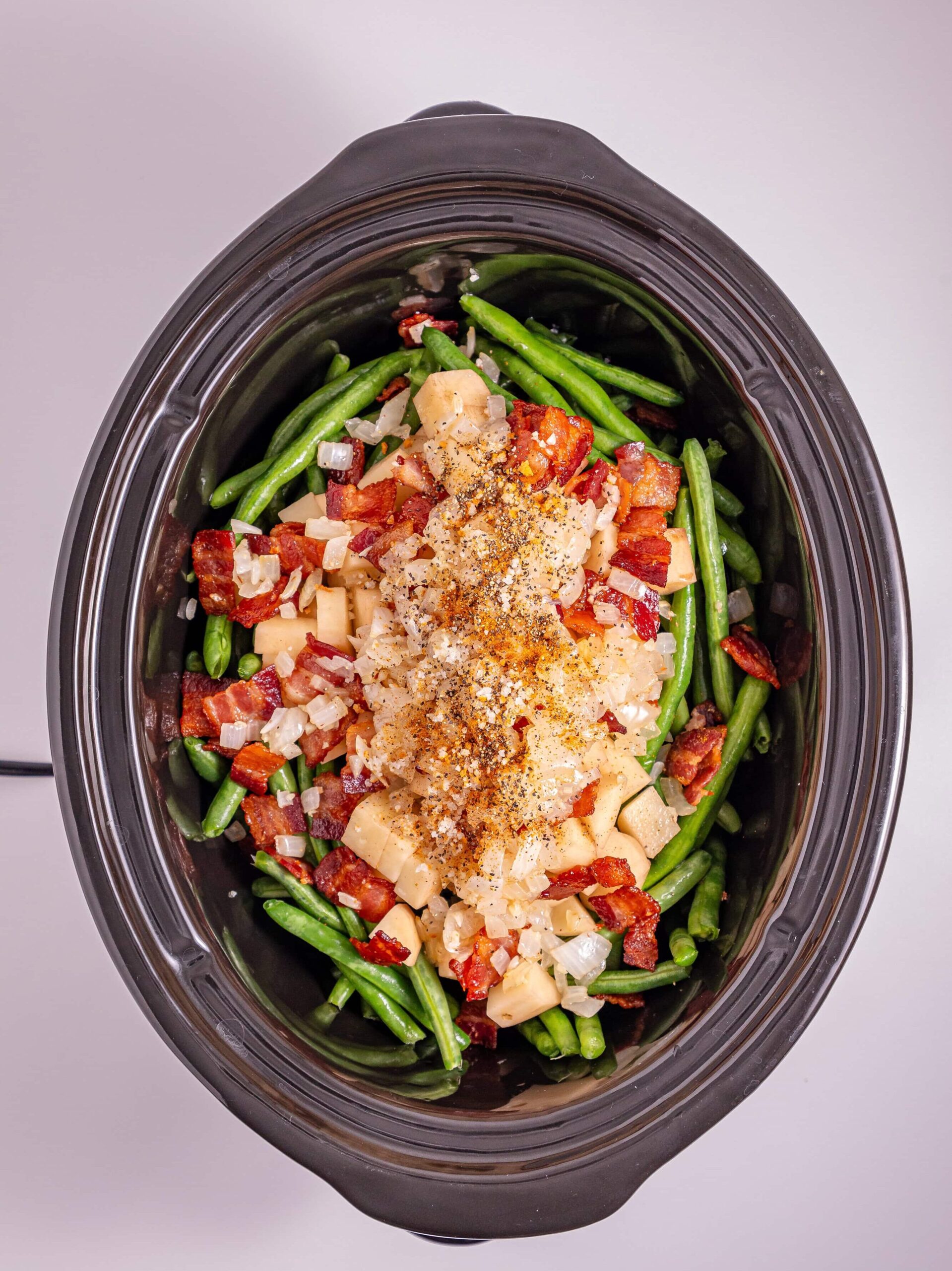 Slow Cooker Southern Green Beans Process Photo
