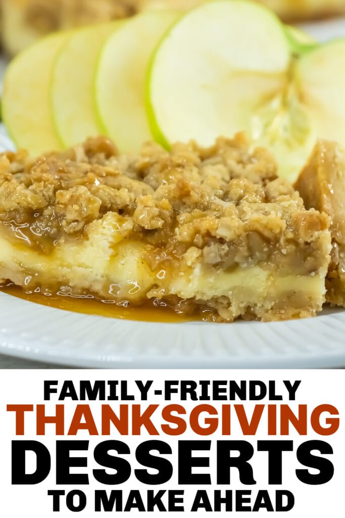 thanksgiving desserts - Creamy Caramel Apple Cheesecake Bars with Streusel copy