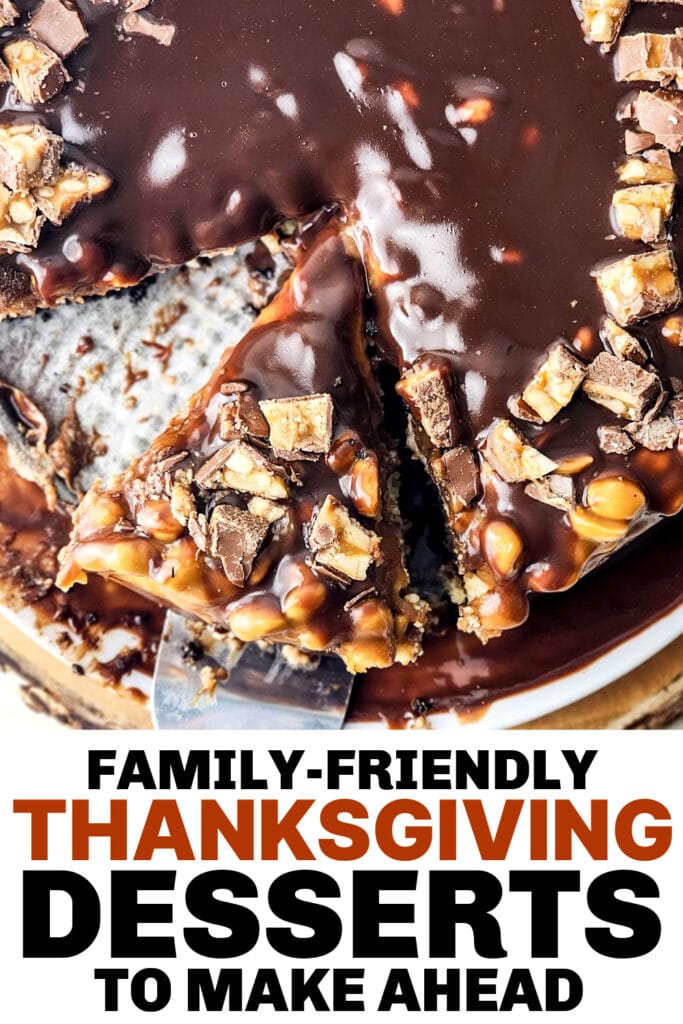 thanksgiving desserts - Snickers Cheesecake