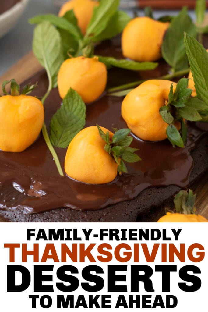 thanksgiving desserts - Strawberry Pumpkin Patch Brownie Cake copy