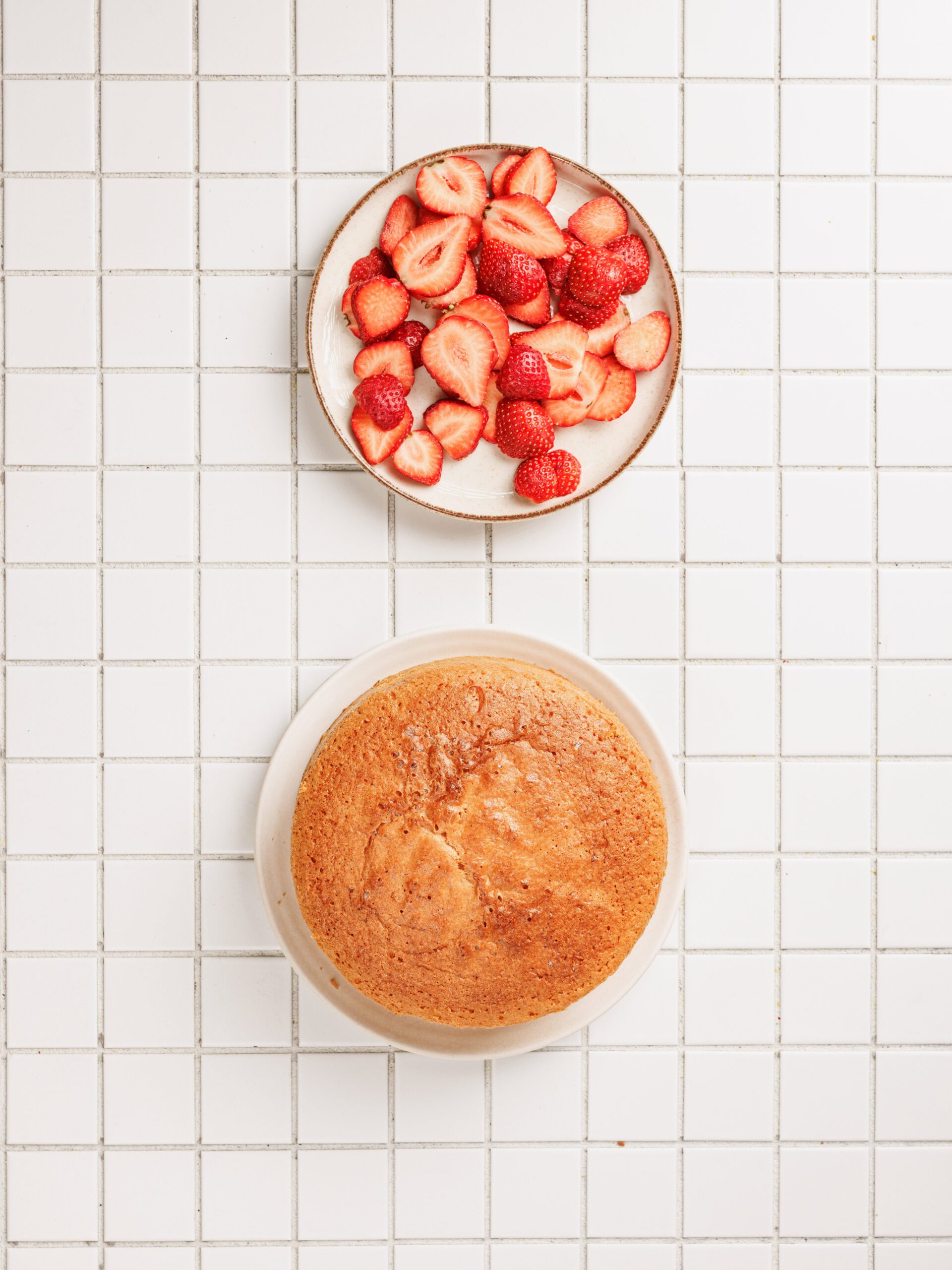 Strawberry Shortcake Layer Cake Process Photo