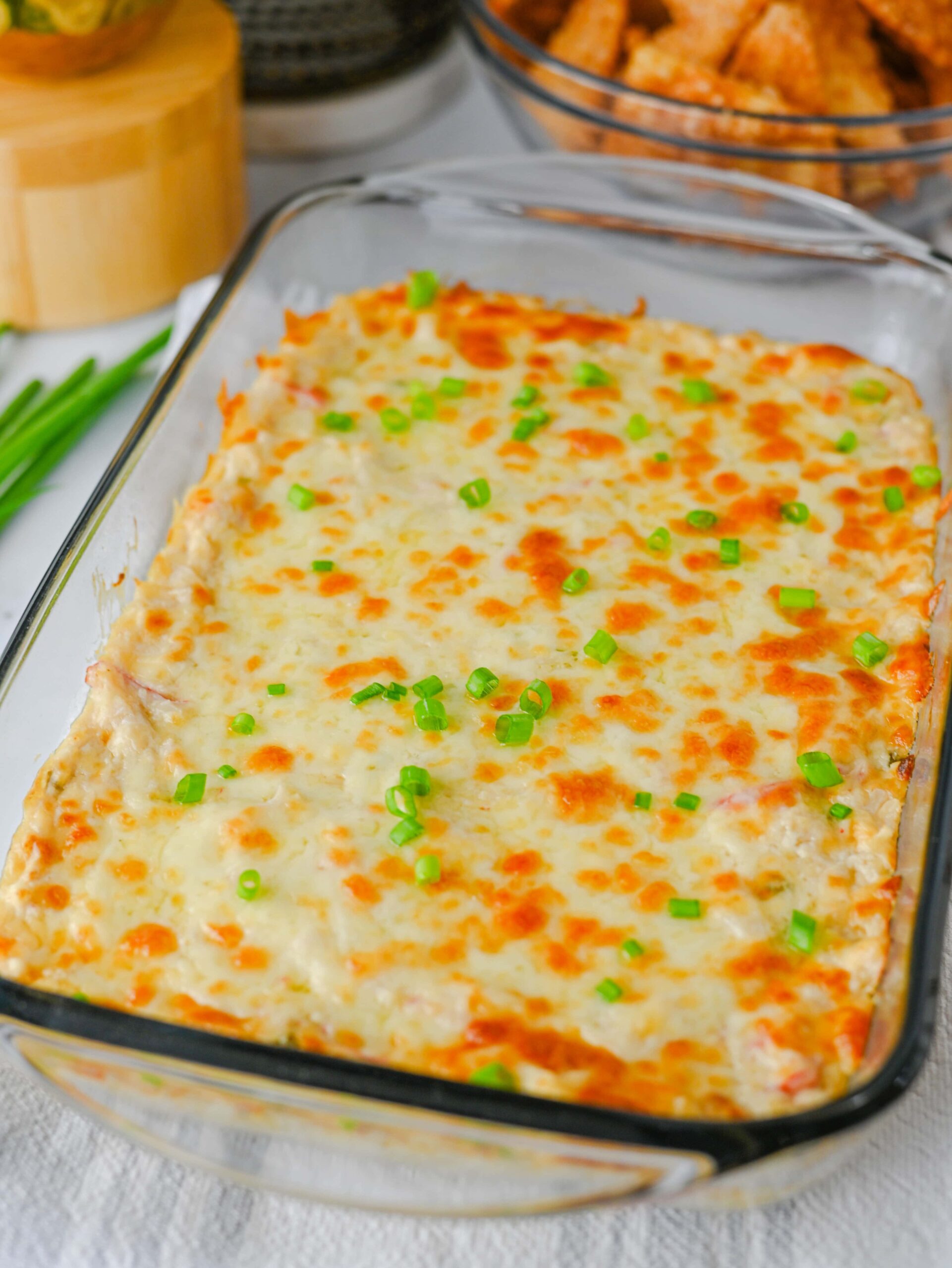 Creamy Crab Rangoon Dip with Crispy Wonton Chips Process Photo