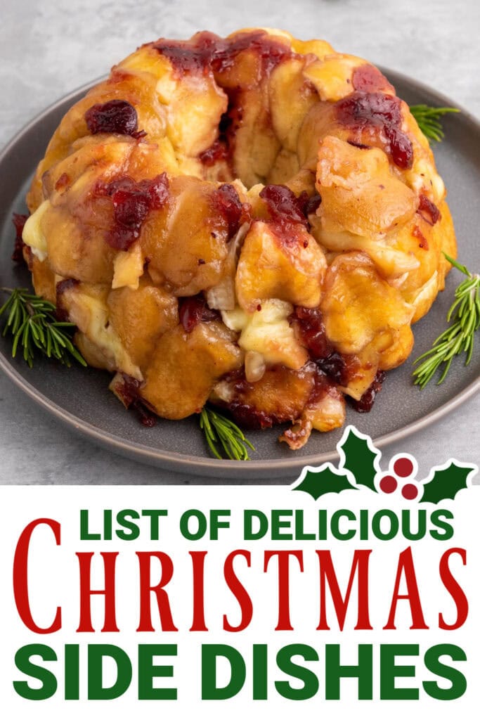 Christmas Side Dishes - Mini Cranberry Brie Pull-Apart Bread copy