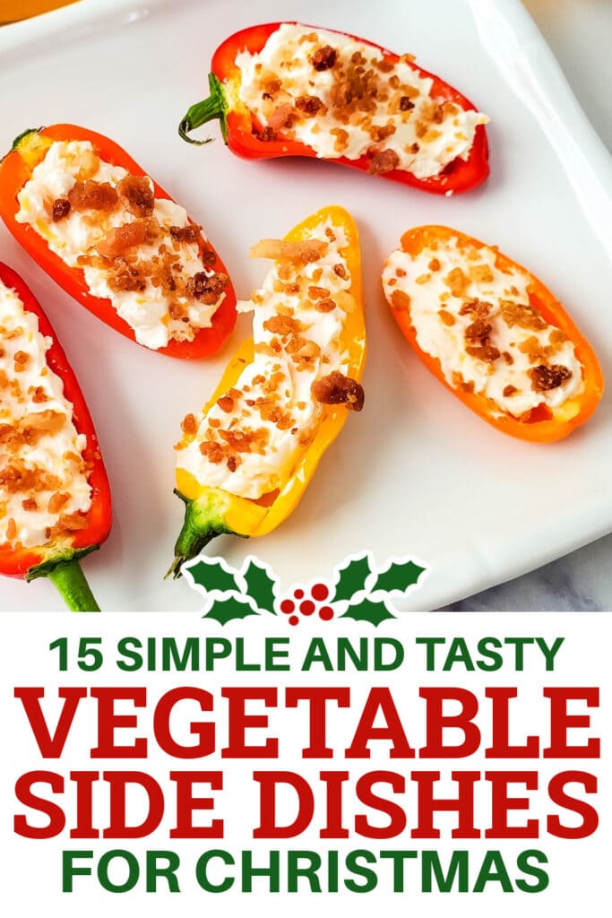 Christmas Vegetable Sides - Cheesy Bacon Stuffed Mini Peppers copy