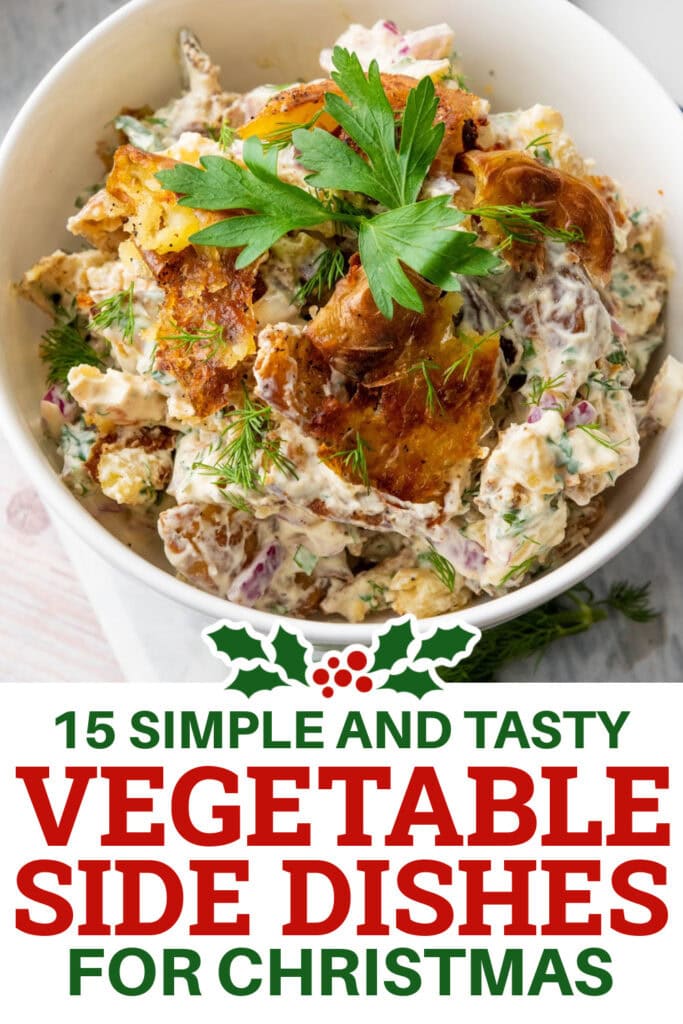 Christmas Vegetable Sides - smashed potato salad copy