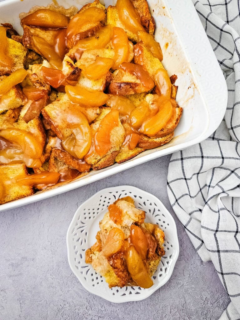 Cinnamon Apple French Toast Casserole Process Photo