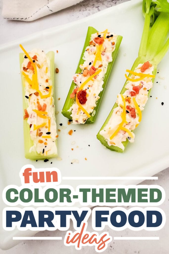 Color Party Food Ideas-Bacon and Stuffed Celery