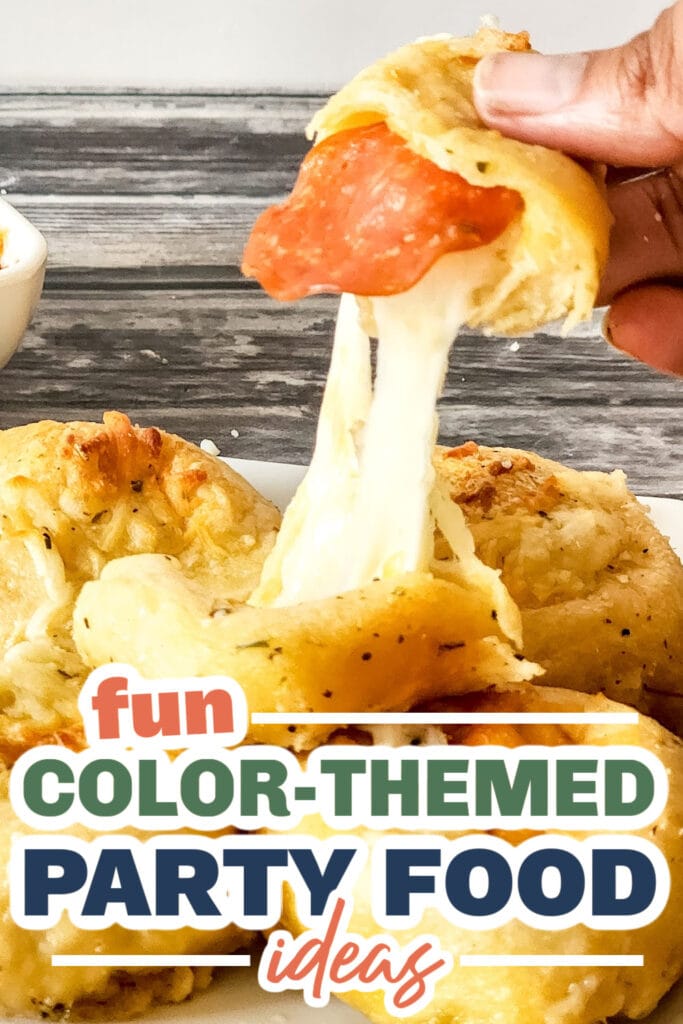 Color Party Food Ideas-Cheesy Pepperoni Pizza Biscuits